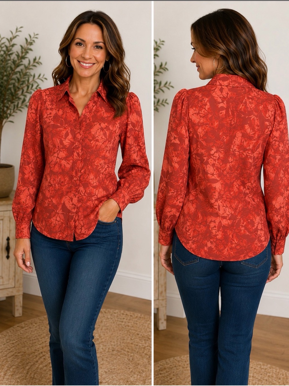 Fashion Nova Floral Button-Up Shirt